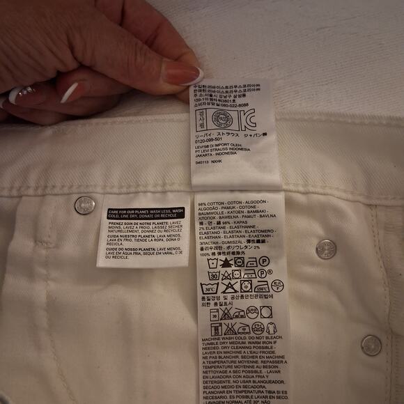 NWOT 513 Levi Strauss Men White Long Slim Straight Denim Size-W38-L30 - Picture 11 of 11